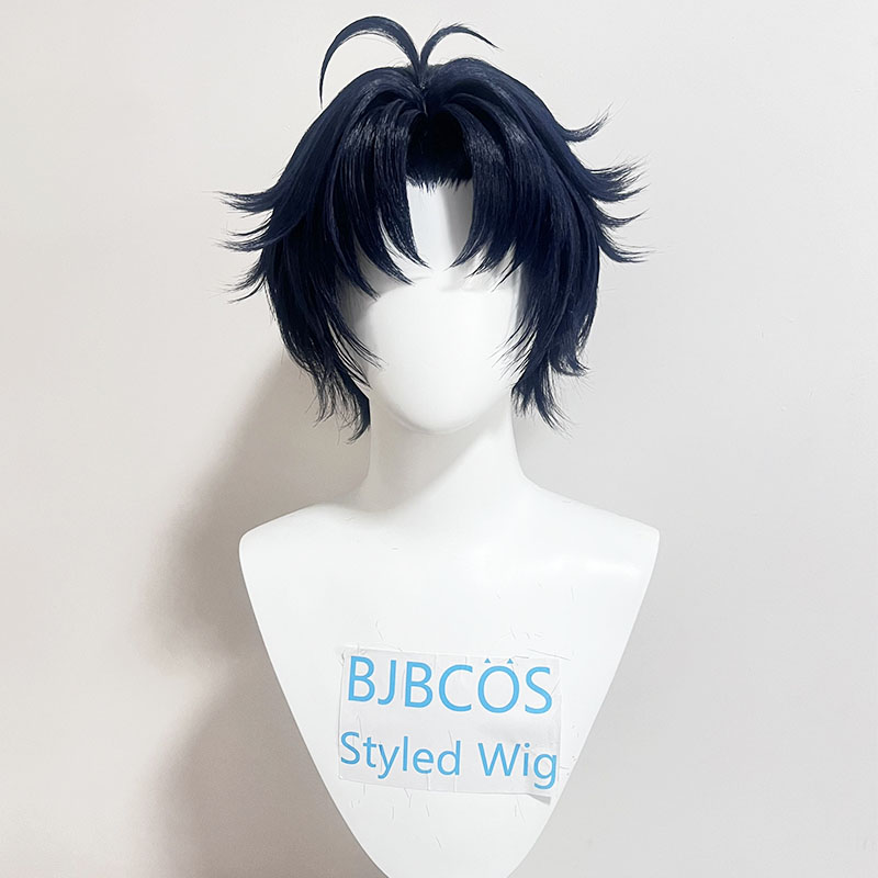 Anime Cosplay Wig - 【スタイリング済みウィッグ】朝巴春馬 コスプレウィッグ ZZZ 30cm ショート ブラック