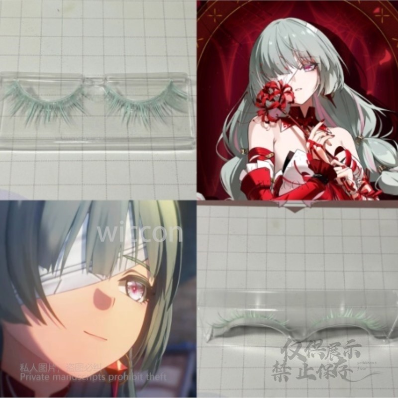 Anime Cosplay Wig - アニメ Phrolova コスプレウィッググリーンピンク混合ウィッグ衣装イヤリング耐熱合成まつげ Phrolova ハロウィンパーティー
