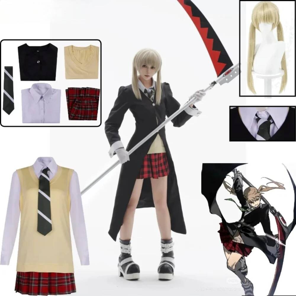 Anime Cosplay Dresses - マカ・アルバーン コスプレ衣装 ソウルイーター マカ 黒コート 戦闘服