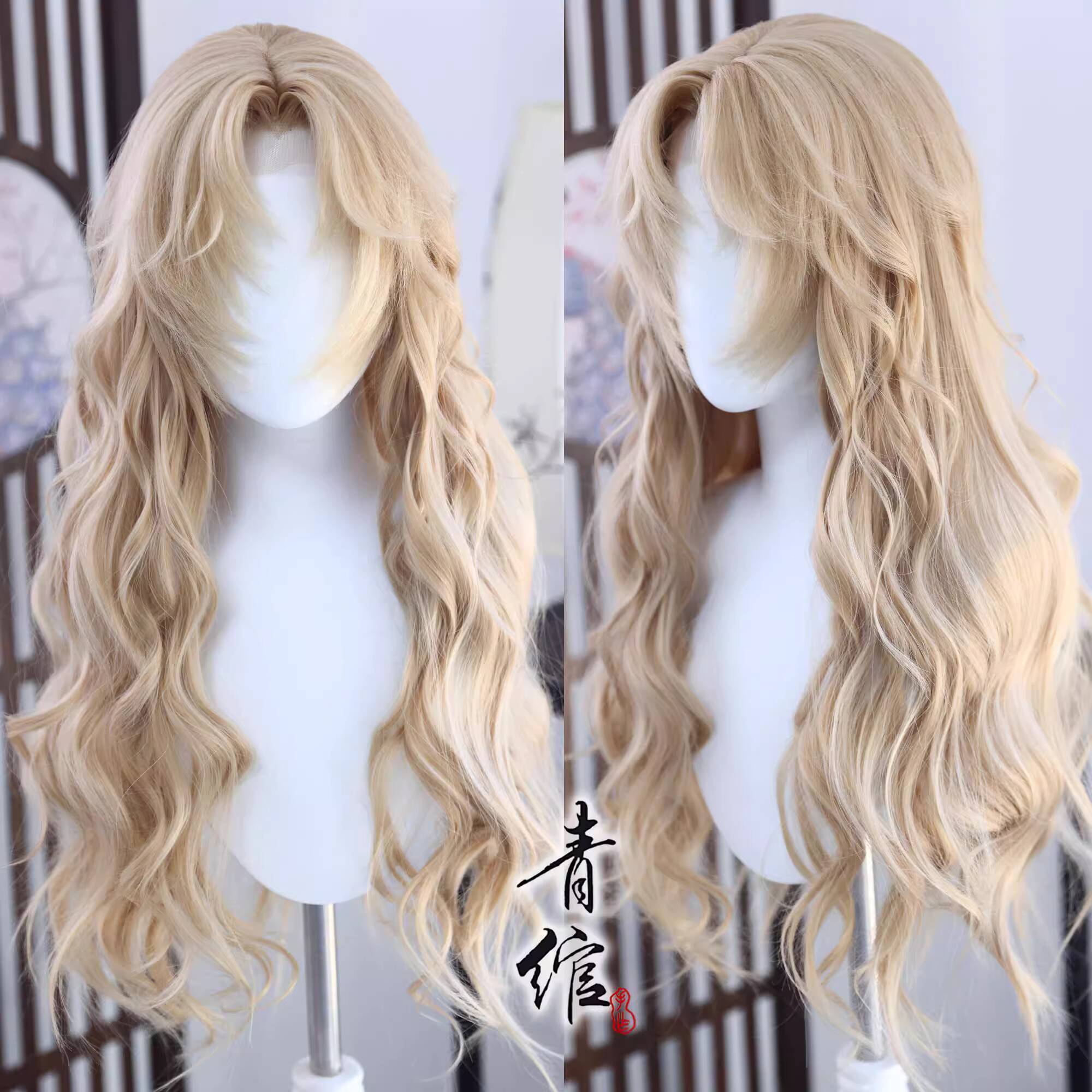 Anime Cosplay Wig - ヴェルモットベルモット風ウィッグコスプレ工藤新一毛利蘭女性ロングカーリーヘアカスタマイズされたコスプレ耐熱ウィッグキャップ