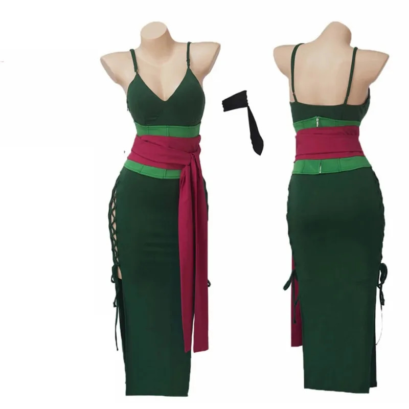 アニメワンピース ロロノア・ゾロ コスプレ衣装 女性用ドレス - Anime Zoro Cosplay Female のレビューと価格