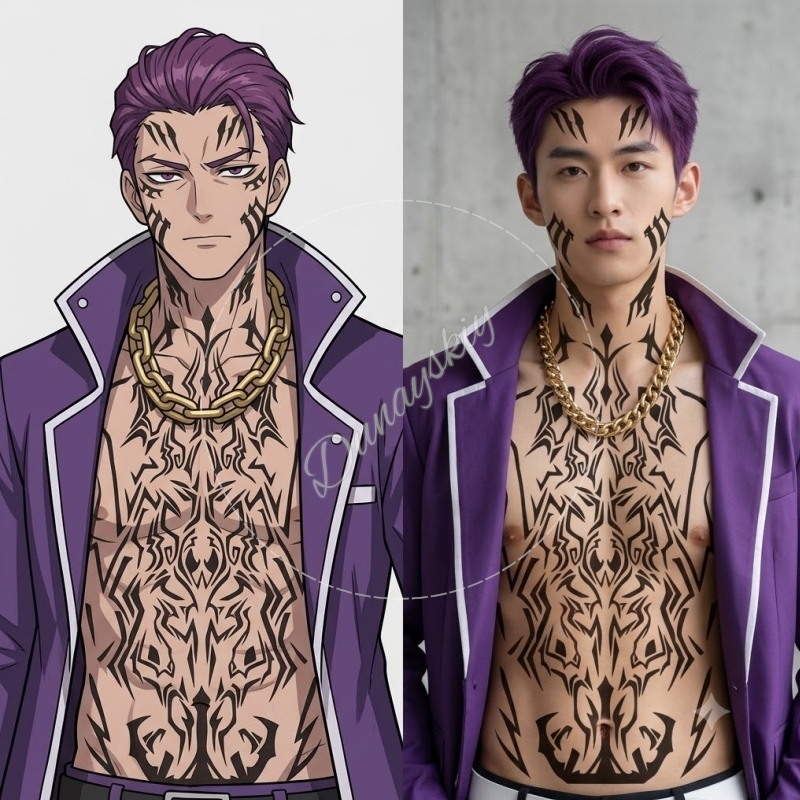 マティアス・リカルド ブラックトライバルパターン フェイス＆ - Anime Cosplay Face のレビューと価格