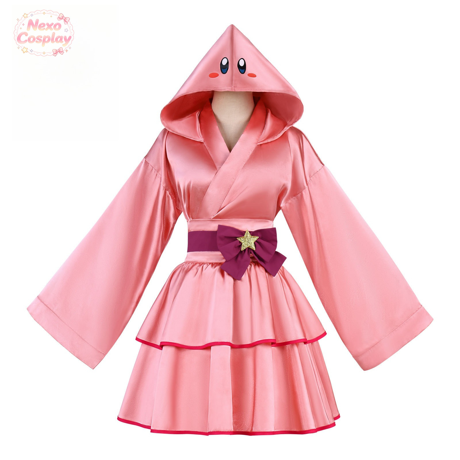 ピンクボール コスプレ衣装 ピンクガール フード付き着物スカ - Anime Cosplay Girl Costume のレビューと価格