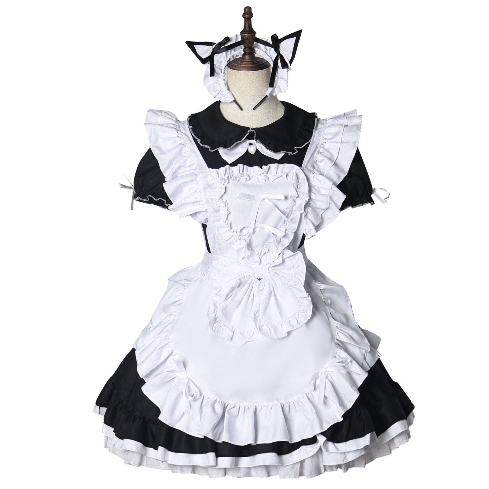 黒白ロリータスーツメイドコスプレ衣装カフェサーバント制服アニ - Anime Cosplay Cafe のレビューと価格