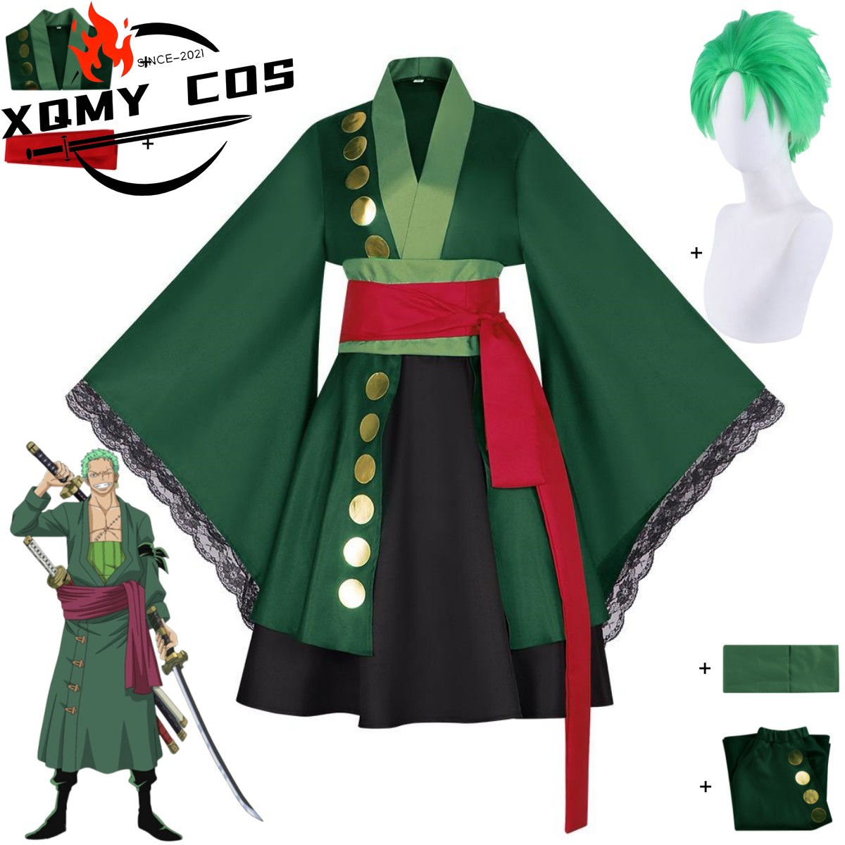 XqAnime ロロノア・ゾロ コスプレ衣装 ワノ国 女性用 - Anime Zoro Cosplay Female のレビューと価格