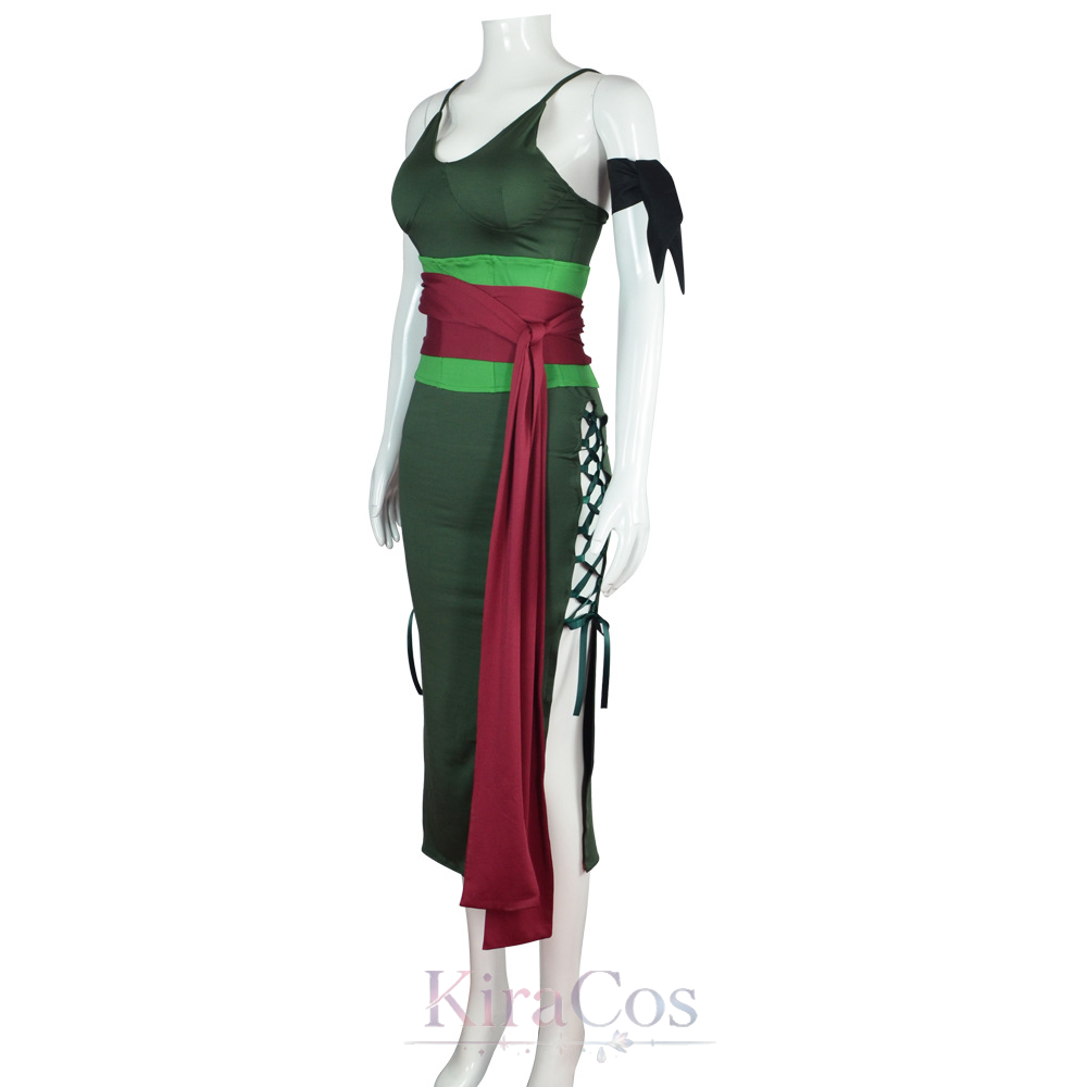 アニメ「ロロノア」コスプレ女性用コスチューム、緑のドレスとベ - Anime Zoro Cosplay Female のレビューと価格