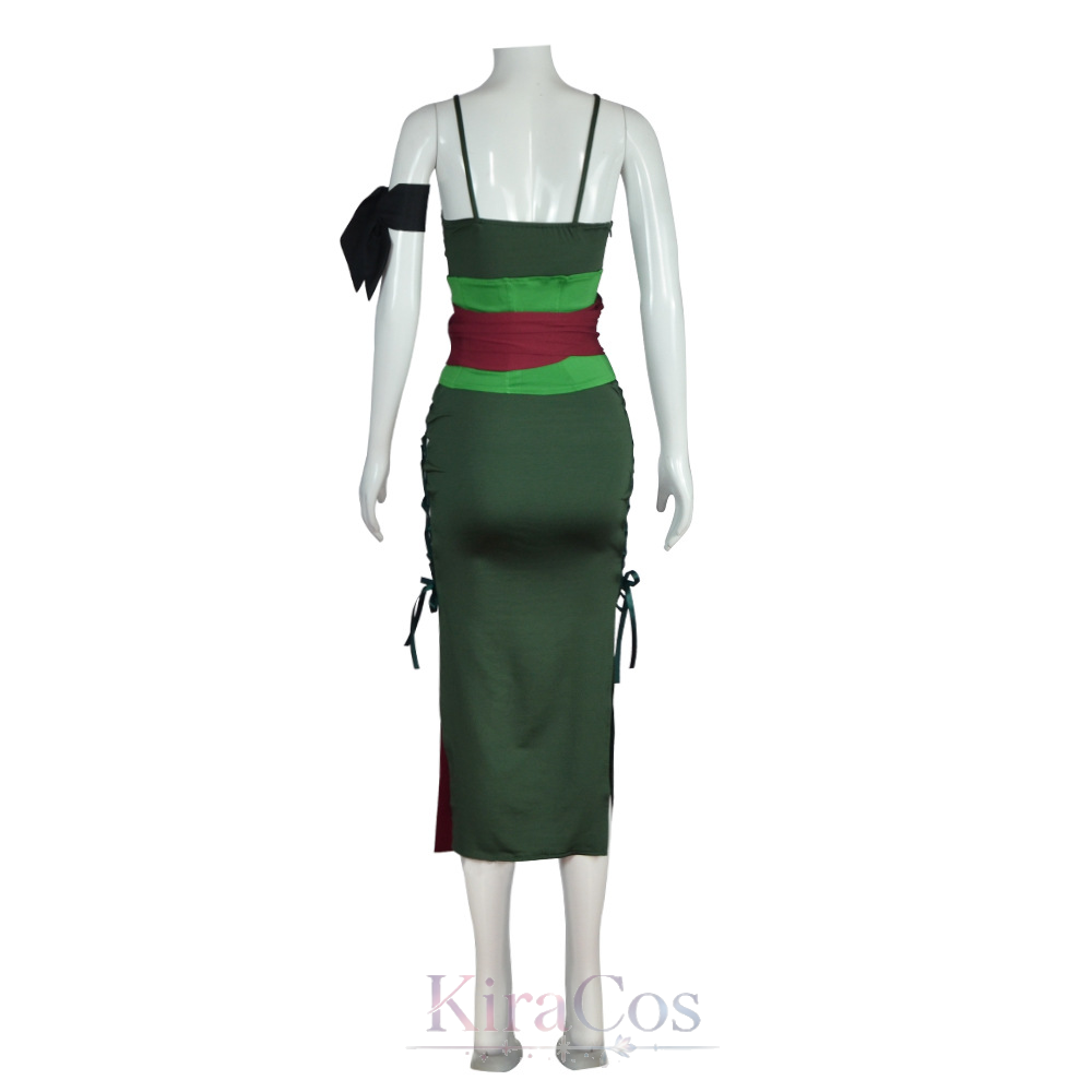 アニメ「ロロノア」コスプレ女性用コスチューム、緑のドレスとベ - Anime Zoro Cosplay Female のレビューと価格