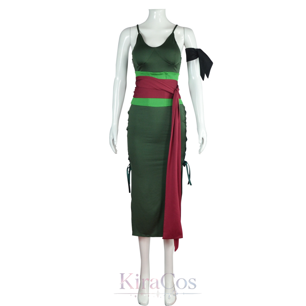 アニメ「ロロノア」コスプレ女性用コスチューム、緑のドレスとベ - Anime Zoro Cosplay Female のレビューと価格