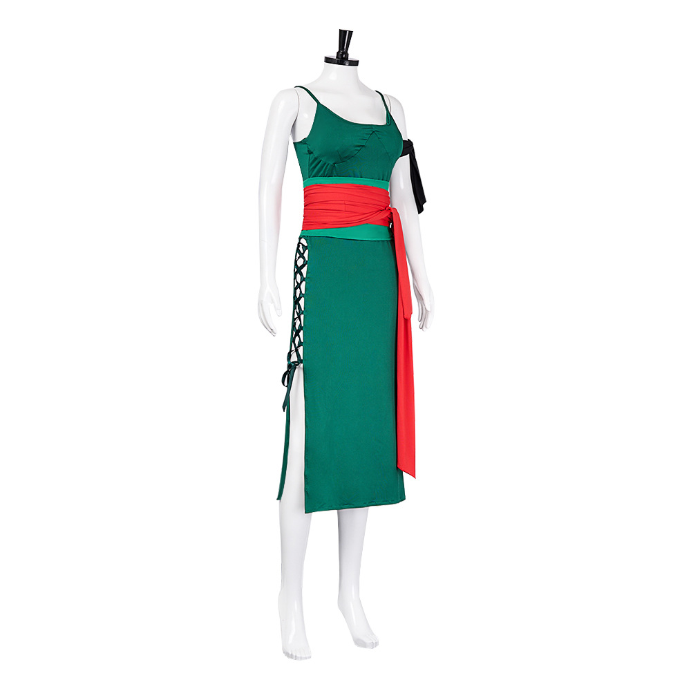 大人女性アニメロロノア・ゾロコスプレグリーンドレスコスチュー - Anime Zoro Cosplay Female のレビューと価格