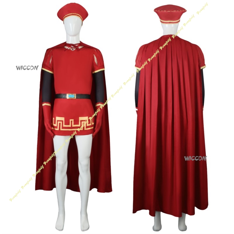 シュレック映画アニメコスプレ衣装ファルカード赤いウィッグケー - Cosplay Anime Boy のレビューと価格