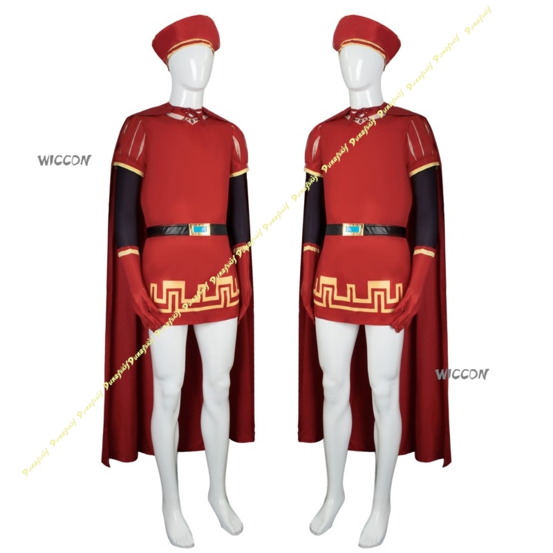 シュレック映画アニメコスプレ衣装ファルカード赤いウィッグケー - Cosplay Anime Boy のレビューと価格