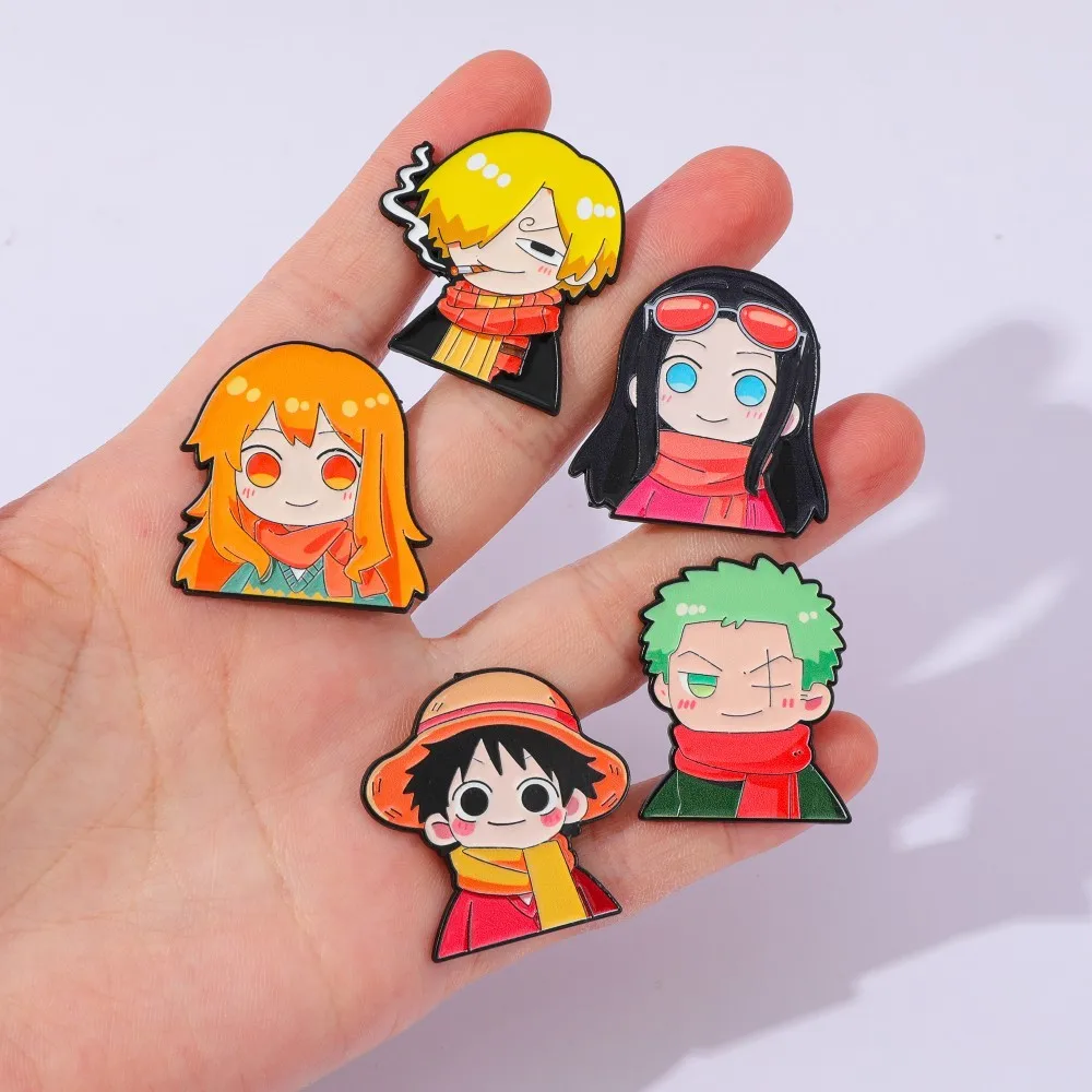 5個入り 可愛いアニメ漫画ブローチ 面白いナミ ルフィ ゾロ - Anime Cosplay One Piece のレビューと価格