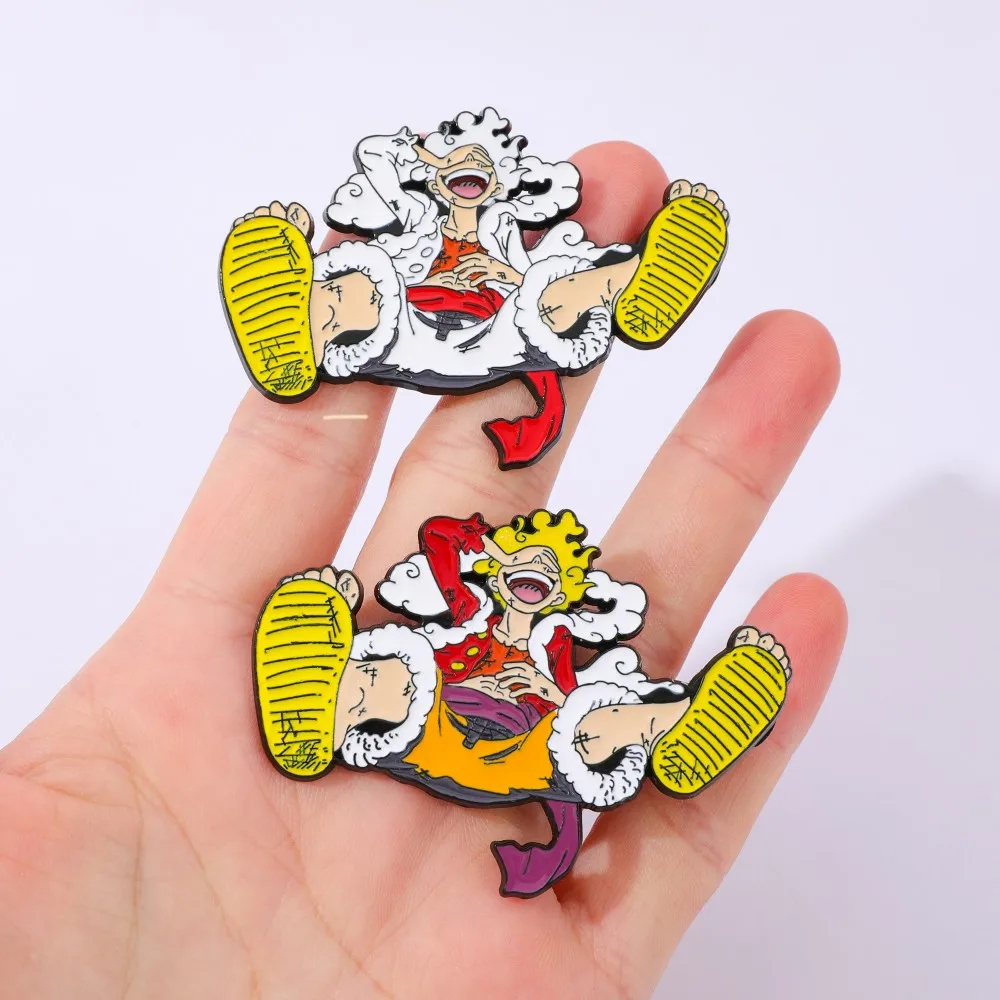 2 個アニメ派生品ブローチ絶妙なハンサムルフィエナメルピン金 - Anime Cosplay One Piece のレビューと価格