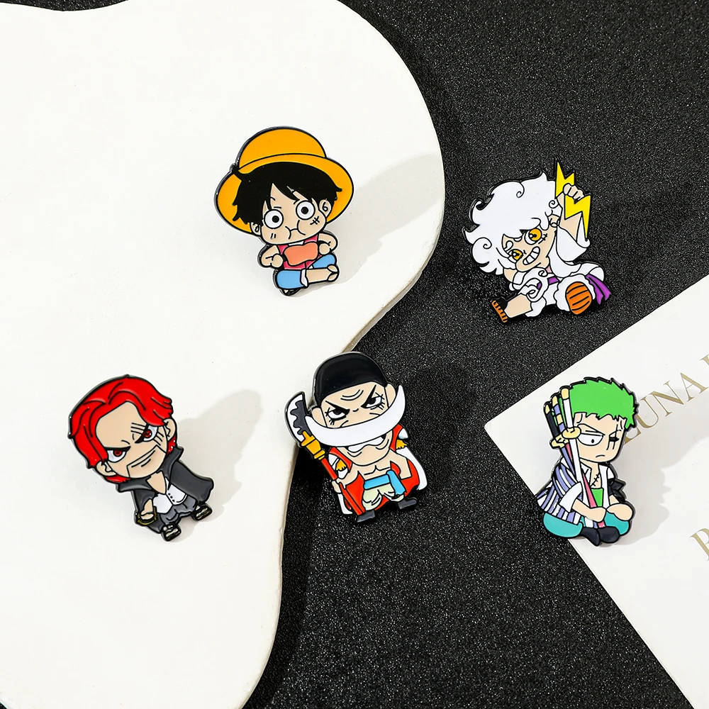 5個セット 個性的なブローチ かわいい白ひげルフィ ゾロ シ - Anime Cosplay One Piece のレビューと価格