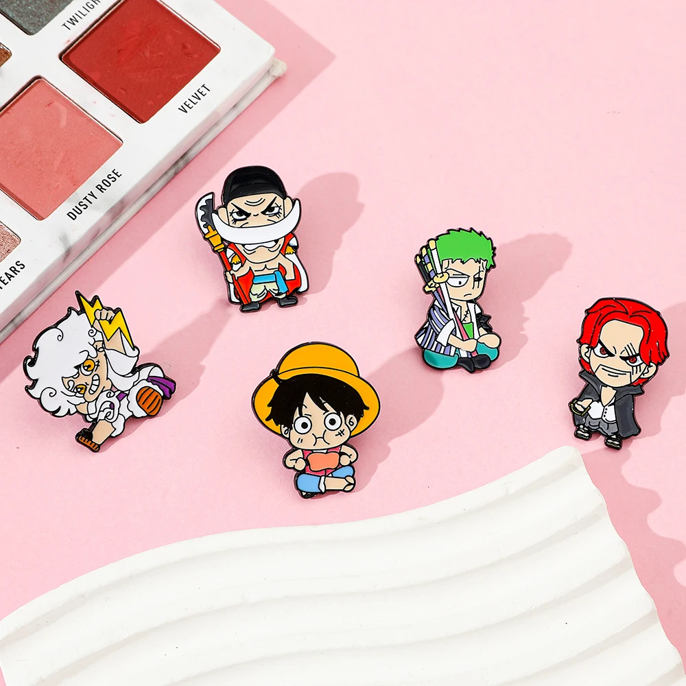 5個セット 個性的なブローチ かわいい白ひげルフィ ゾロ シ - Anime Cosplay One Piece のレビューと価格