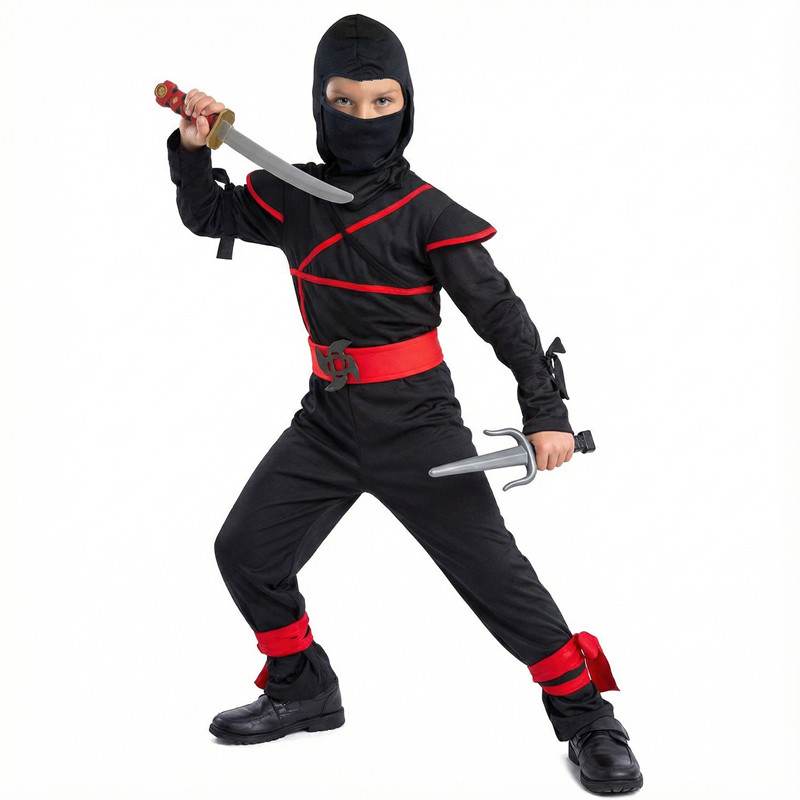 子供用侍コスチューム 忍者コスプレ ハロウィンパーティー コ - Cosplay Anime Boy のレビューと価格